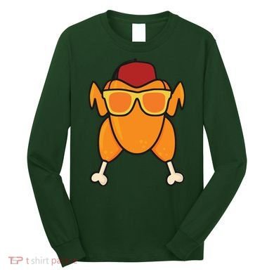 Turkey Head Happy Thanksgiving Day Funny Long Sleeve Shirt