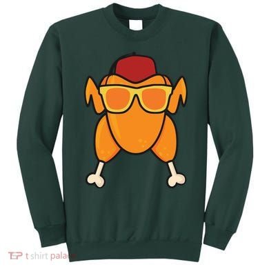 Turkey Head Happy Thanksgiving Day Funny Sweatshirt