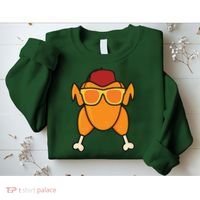 Turkey Head Happy Thanksgiving Day Funny Sweatshirt thumb 2