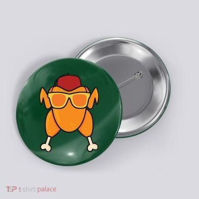 Turkey Head Happy Thanksgiving Day Funny Button