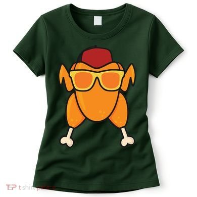 Turkey Head Happy Thanksgiving Day Funny Women's T-Shirt