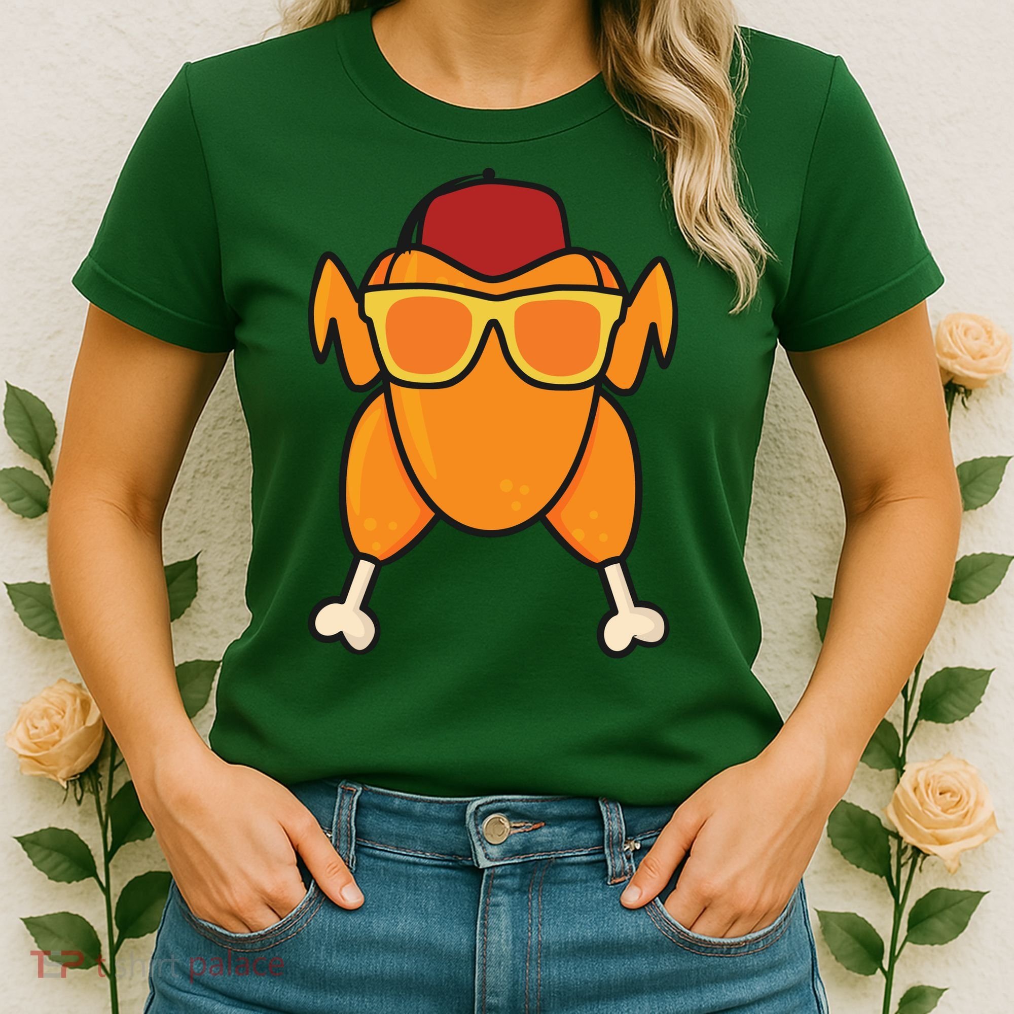 Turkey Head Happy Thanksgiving Day Funny Women's T-Shirt