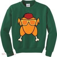 Turkey Head Happy Thanksgiving Day Funny Kids Sweatshirt thumb 0