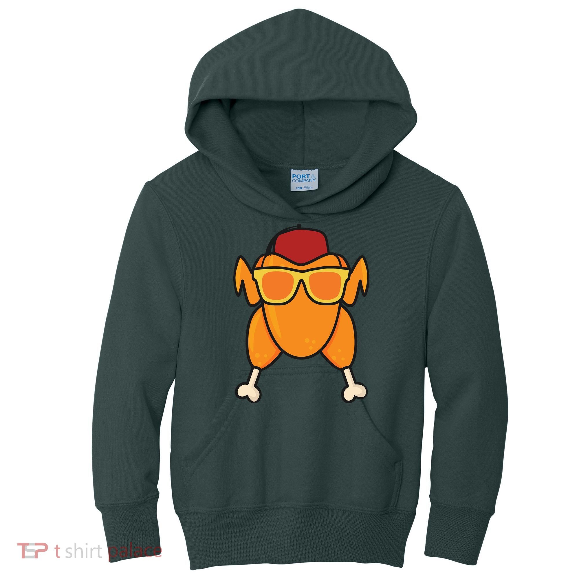 Turkey Head Happy Thanksgiving Day Funny Kids Hoodie