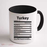 Turkey Nutritional Facts Funny Thanksgiving Coffee Mug thumb 1