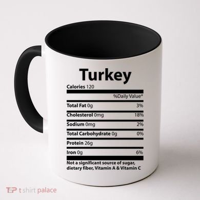 Turkey Nutritional Facts Funny Thanksgiving Coffee Mug