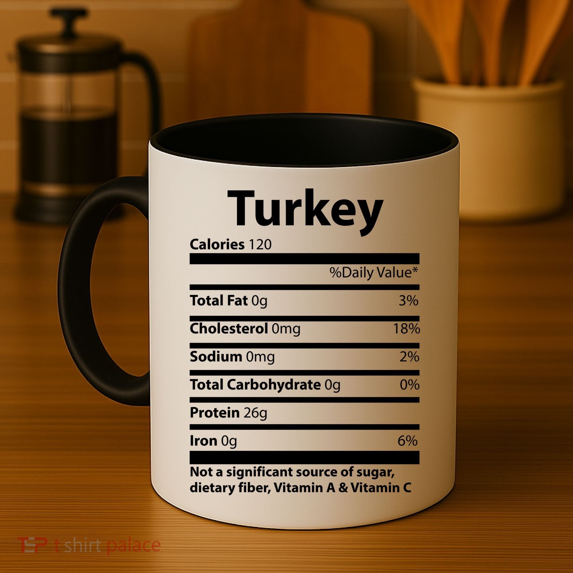 Turkey Nutritional Facts Funny Thanksgiving Coffee Mug