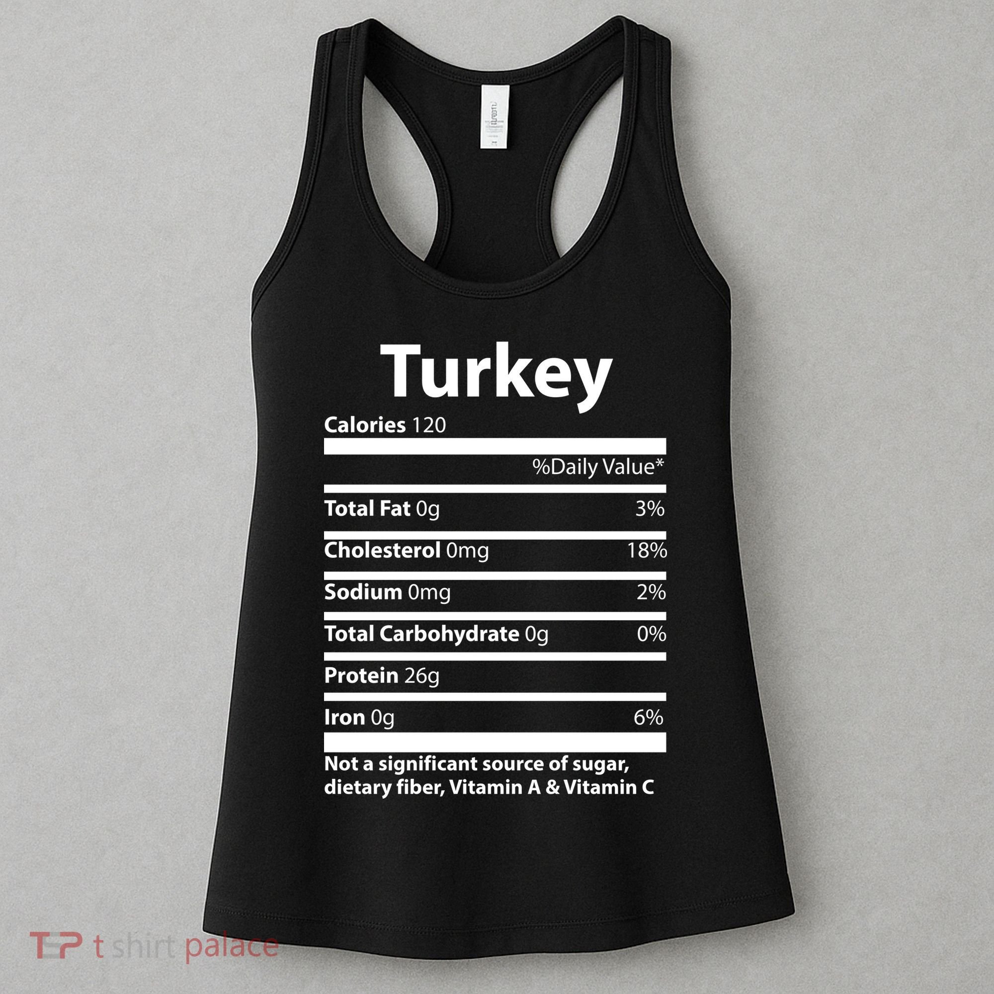 Turkey Nutritional Facts Funny Thanksgiving Women's Tank Top