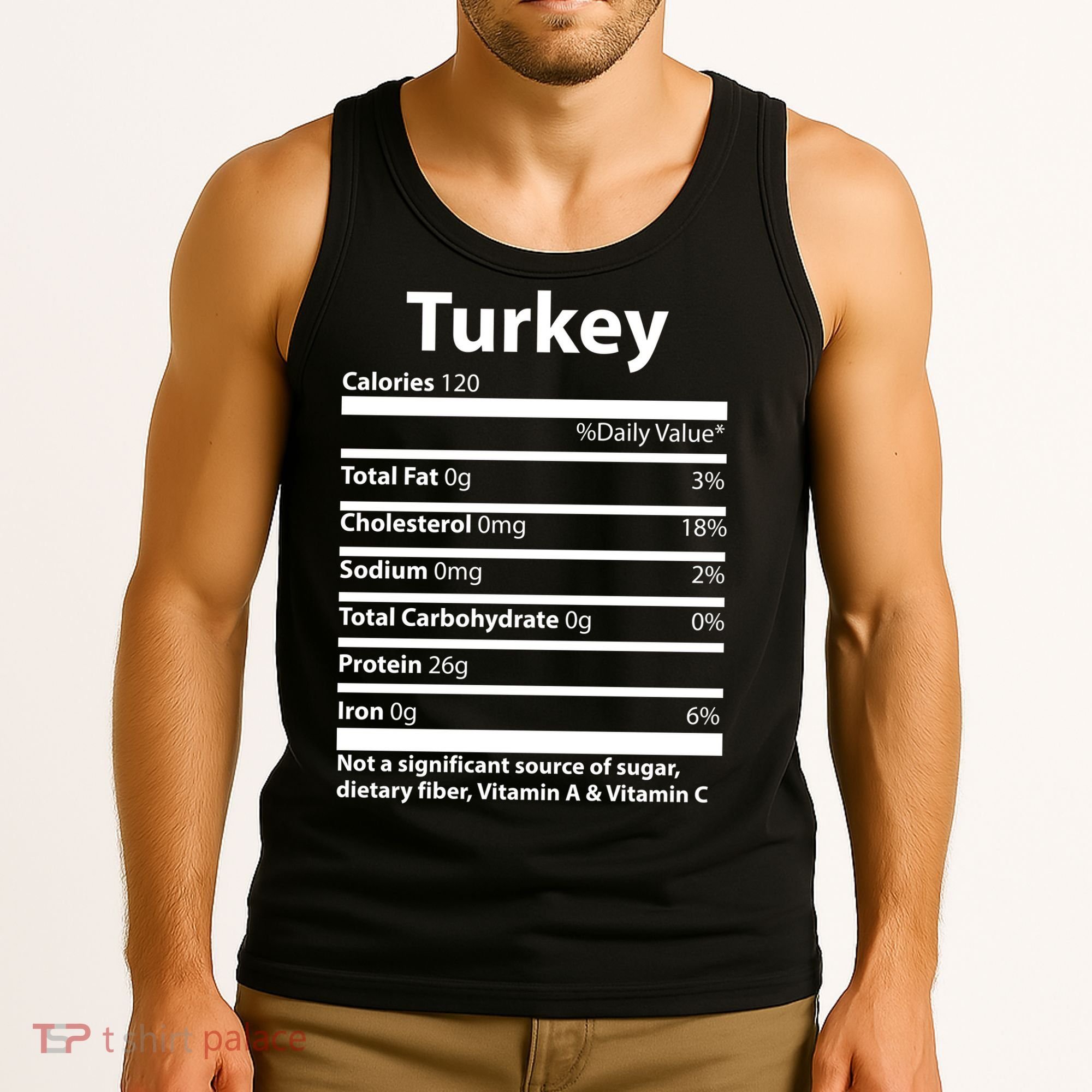 Turkey Nutritional Facts Funny Thanksgiving Tank Top
