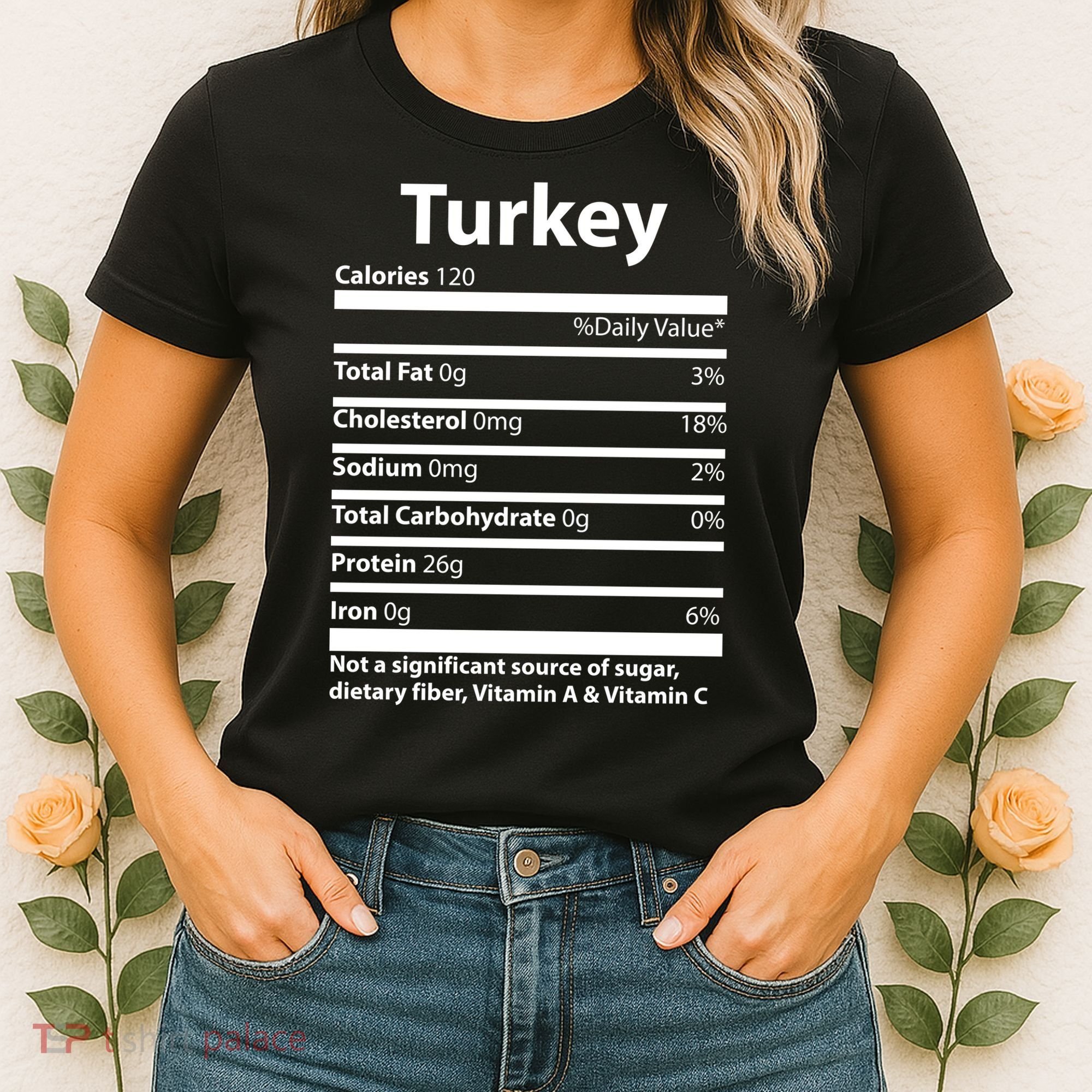 Turkey Nutritional Facts Funny Thanksgiving Women's T-Shirt