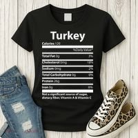 Turkey Nutritional Facts Funny Thanksgiving Women's T-Shirt thumb 3