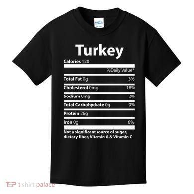 Turkey Nutritional Facts Funny Thanksgiving Kids T-Shirt