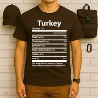 Turkey Nutritional Facts Funny Thanksgiving T-Shirt thumb 6