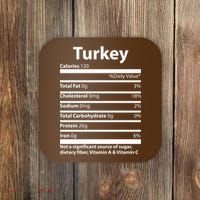 Turkey Nutritional Facts Funny Thanksgiving Coaster thumb 0