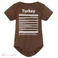 Turkey Nutritional Facts Funny Thanksgiving Baby Bodysuit thumb 0
