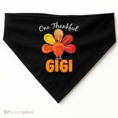 Turkey One Thankful Gigi USA-Made Doggie Bandana