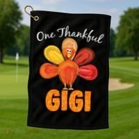 Turkey One Thankful Gigi Golf Towel thumb 1