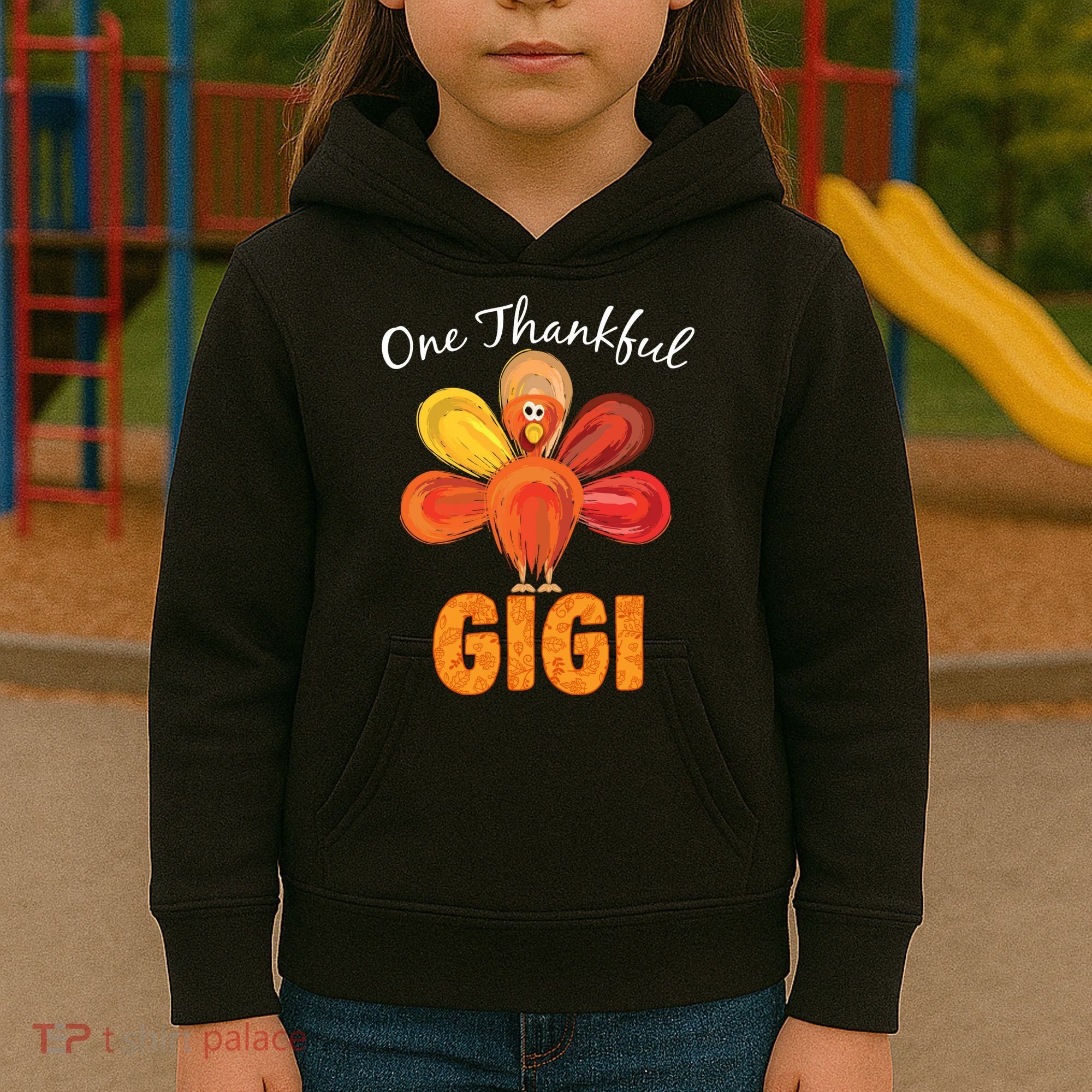 Turkey One Thankful Gigi Kids Hoodie