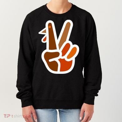 Turkey Peace Sign Hand Women's Sweatshirt