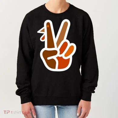 Turkey Peace Sign Hand Women's Sweatshirt