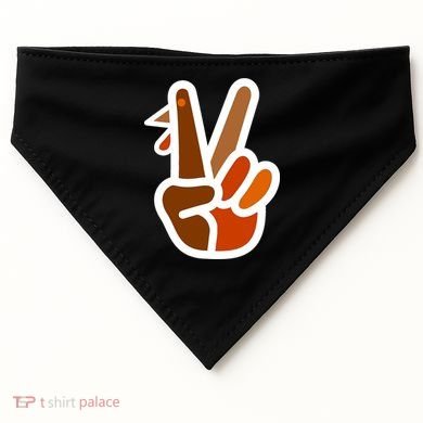 Turkey Peace Sign Hand USA-Made Doggie Bandana