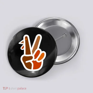 Turkey Peace Sign Hand Button