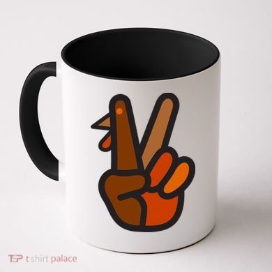 Turkey Peace Sign Hand Coffee Mug