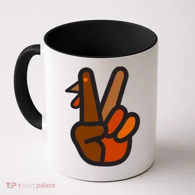 Turkey Peace Sign Hand Coffee Mug
