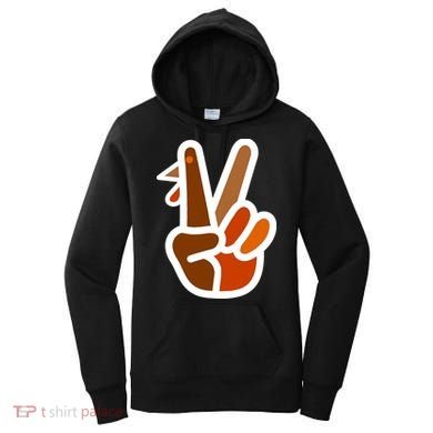 Turkey Peace Sign Hand Women's Hoodie
