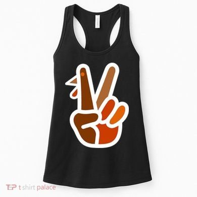 Turkey Peace Sign Hand Women's Tank Top
