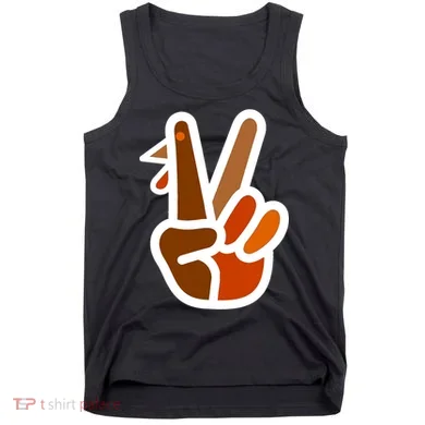 Turkey Peace Sign Hand Tank Top