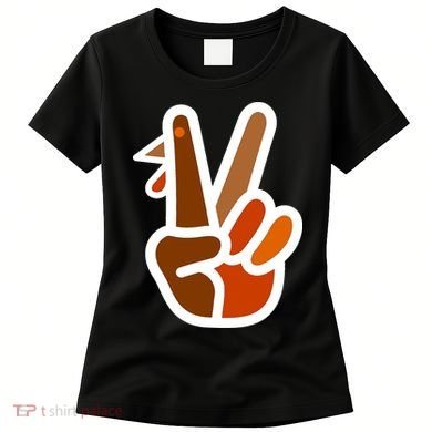 Turkey Peace Sign Hand Women's T-Shirt