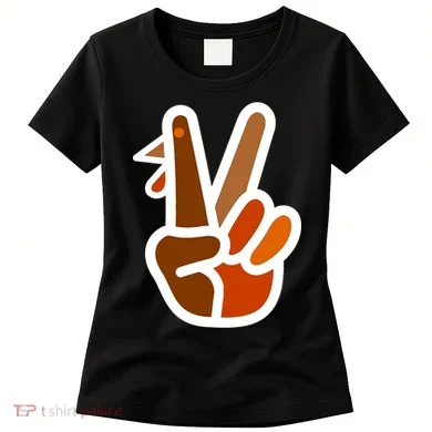 Turkey Peace Sign Hand Women's T-Shirt