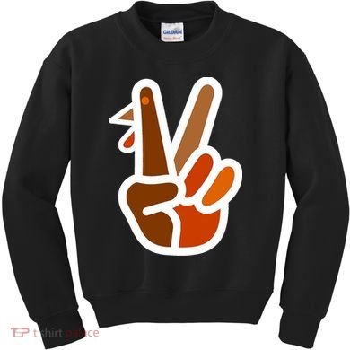 Turkey Peace Sign Hand Kids Sweatshirt