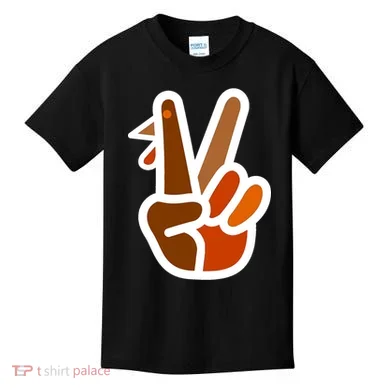 Turkey Peace Sign Hand Kids T-Shirt