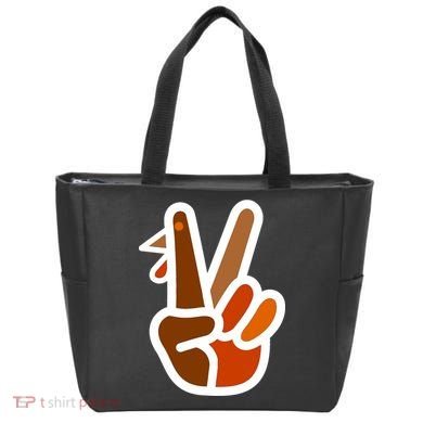 Turkey Peace Sign Hand Tote Bag