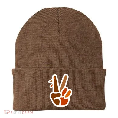 Turkey Peace Sign Hand Beanie