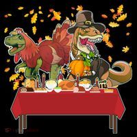 Turkey Pilgrim Dinosaurs T-Rex Funny Thanksgiving Women's T-Shirt thumb 6
