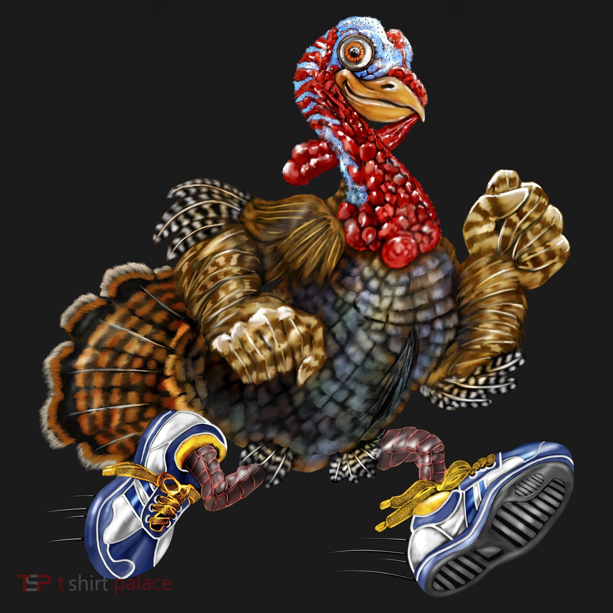 Turkey Running In Action Thanksgiving Backpack
