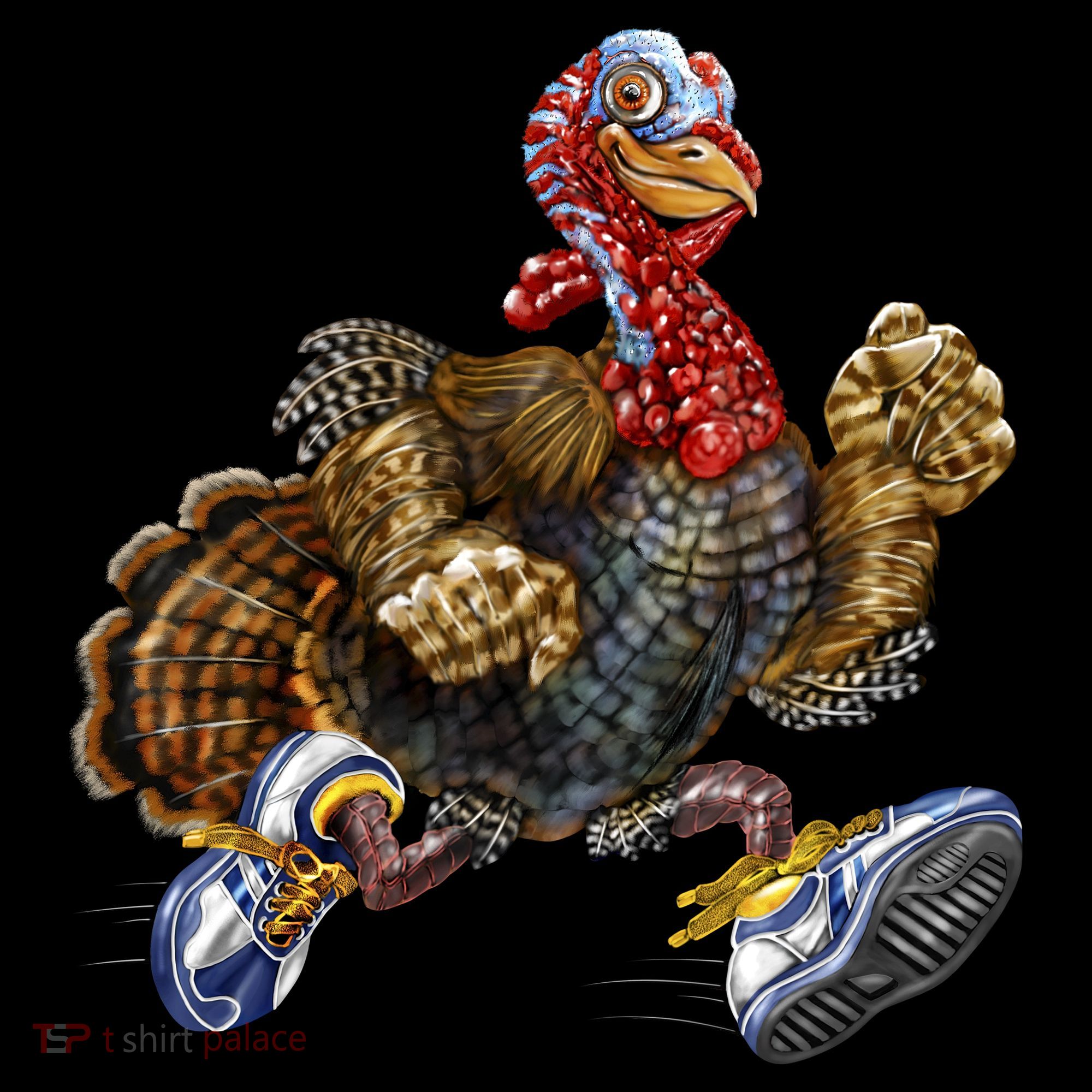 Turkey Running In Action Thanksgiving Coaster