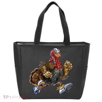 Turkey Running In Action Thanksgiving Tote Bag