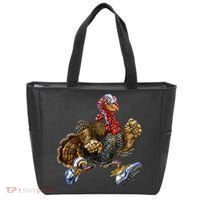 Turkey Running In Action Thanksgiving Tote Bag thumb 0