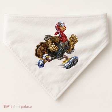 Turkey Running In Action Thanksgiving USA-Made Doggie Bandana