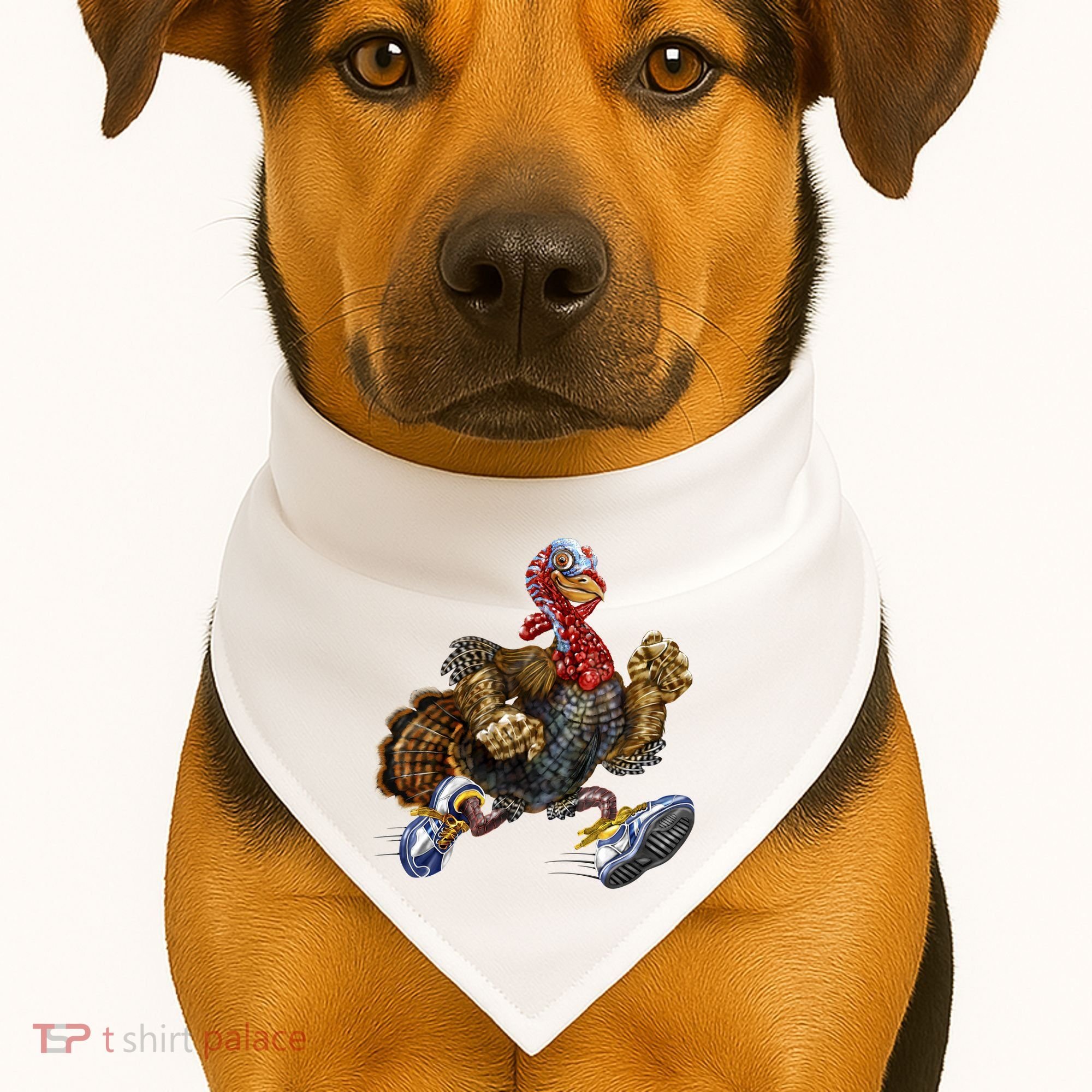 Turkey Running In Action Thanksgiving USA-Made Doggie Bandana