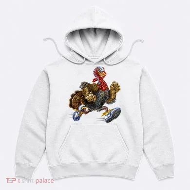 Turkey Running In Action Thanksgiving Hoodie