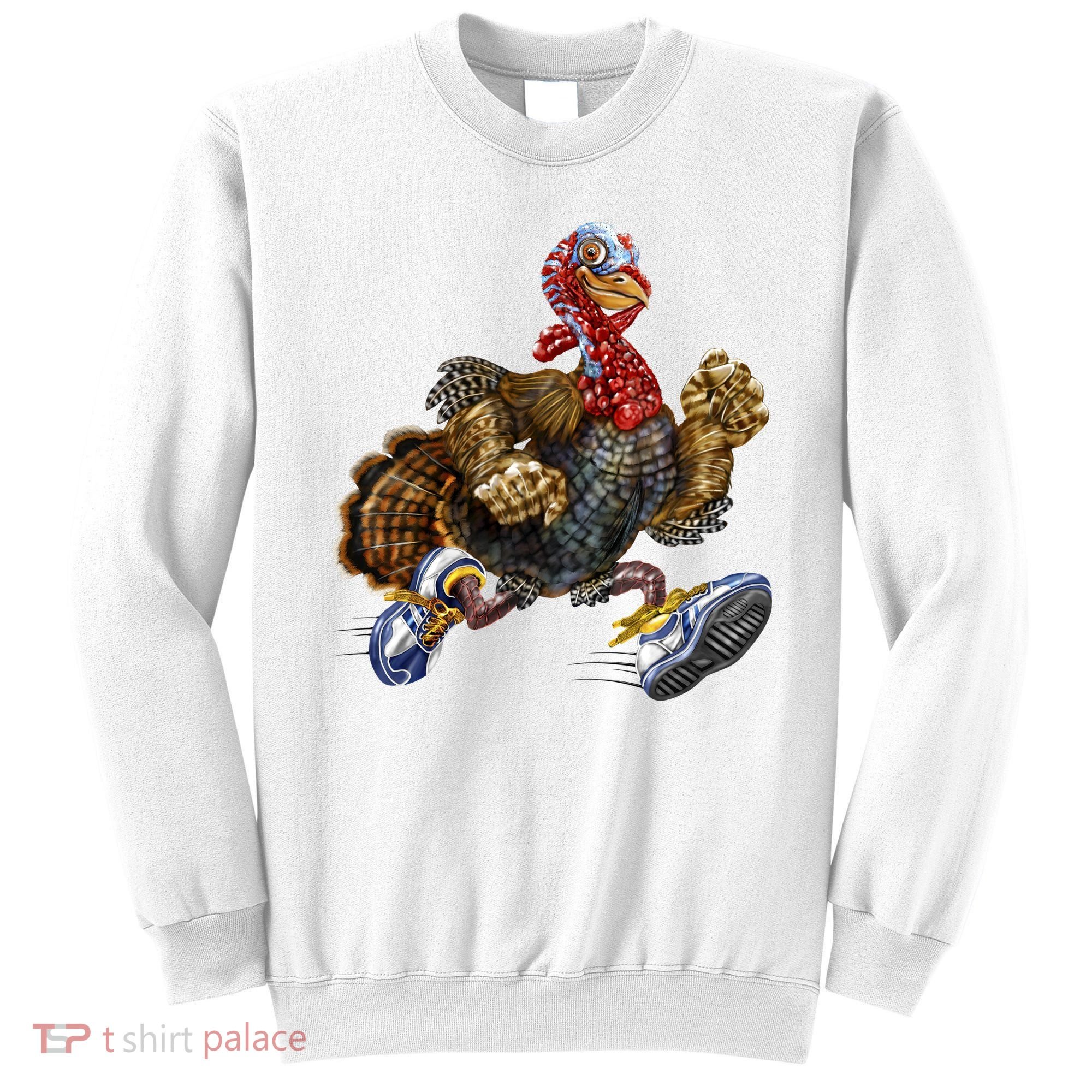 Turkey Running In Action Thanksgiving Sweatshirt