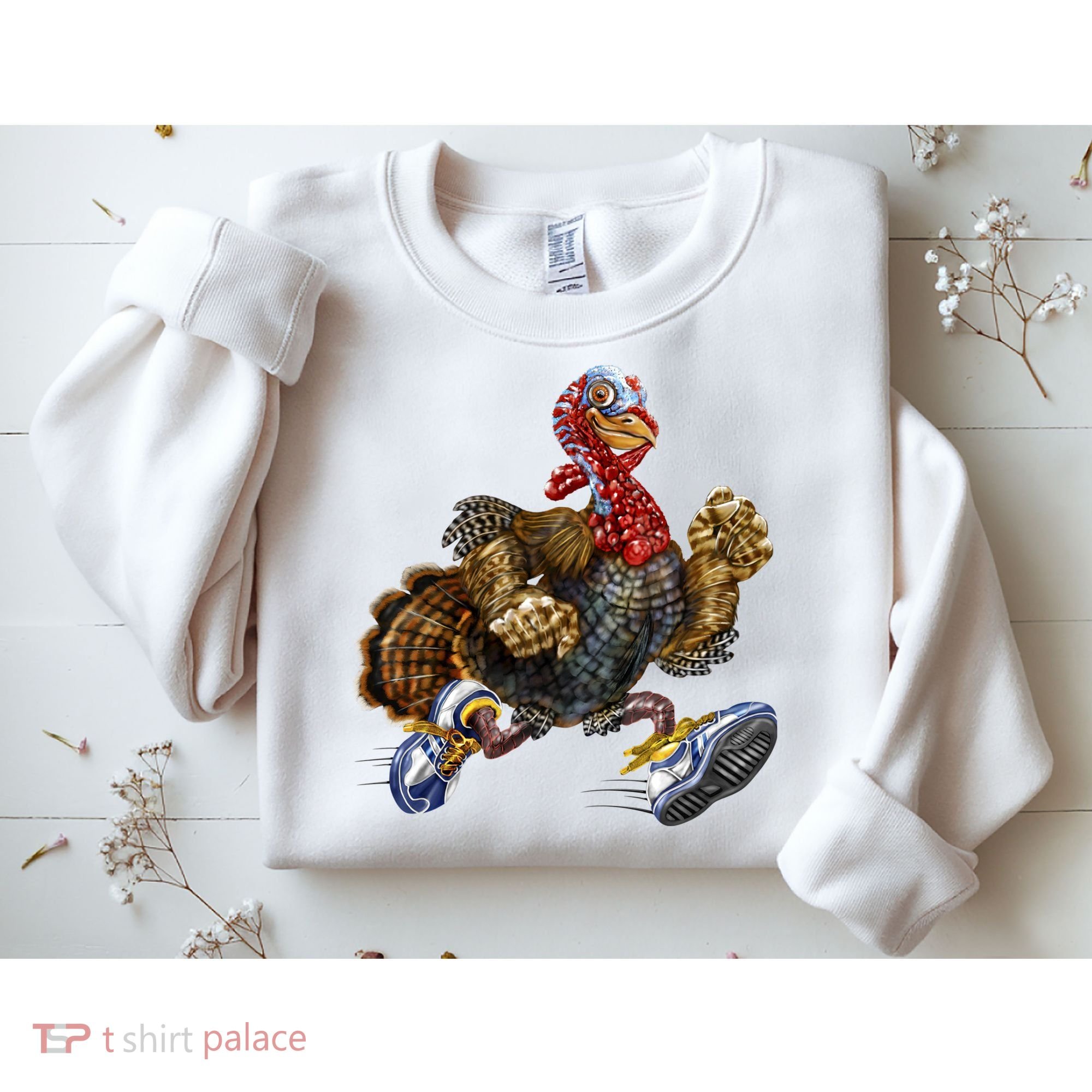 Turkey Running In Action Thanksgiving Sweatshirt