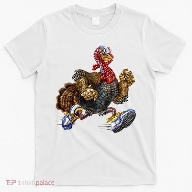 Turkey Running In Action Thanksgiving T-Shirt