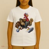 Turkey Running In Action Thanksgiving T-Shirt thumb 4