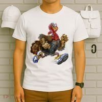 Turkey Running In Action Thanksgiving T-Shirt thumb 6